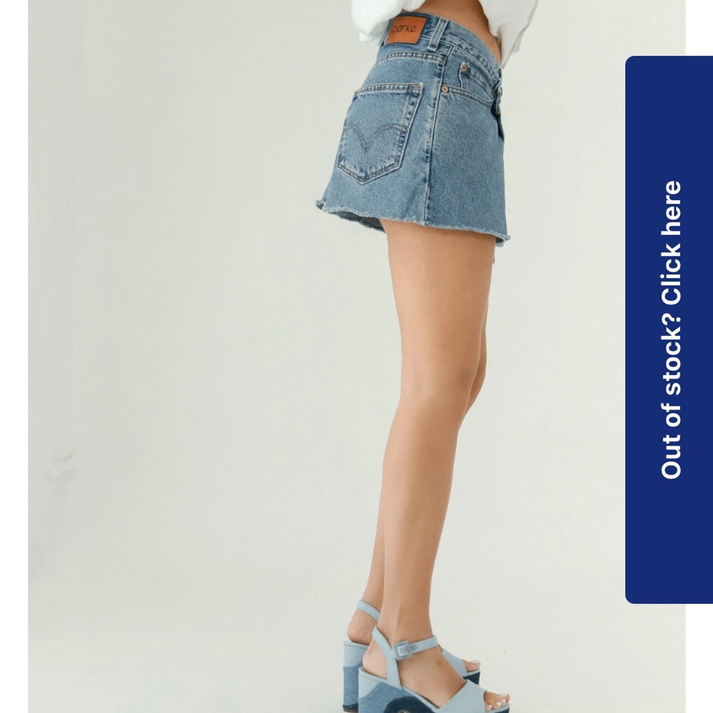 PARKE Denim Crossover Skirt - Picture 3 of 6